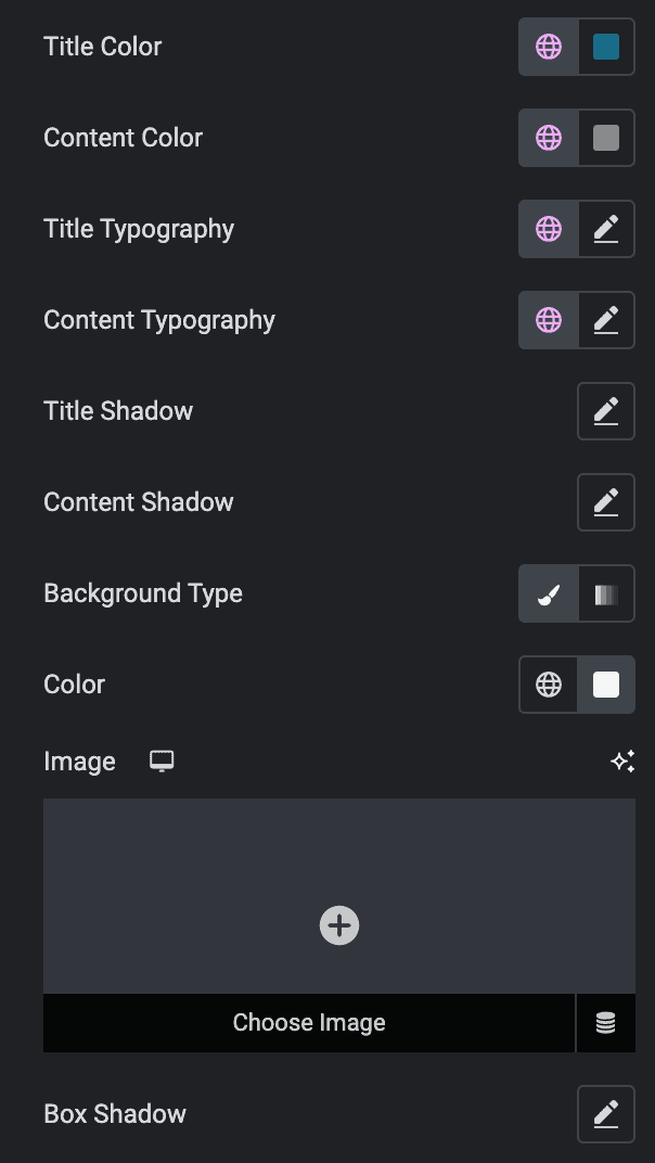 Info Circle: Content Style Settings