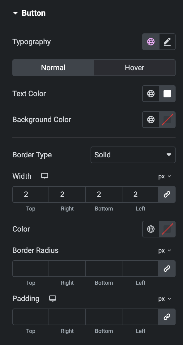 Thumbnail Slider: Button Style Settings