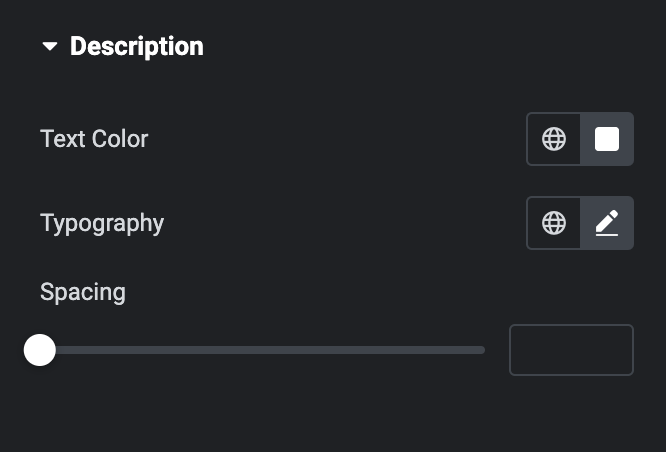 Thumbnail Slider: Description Style Settings