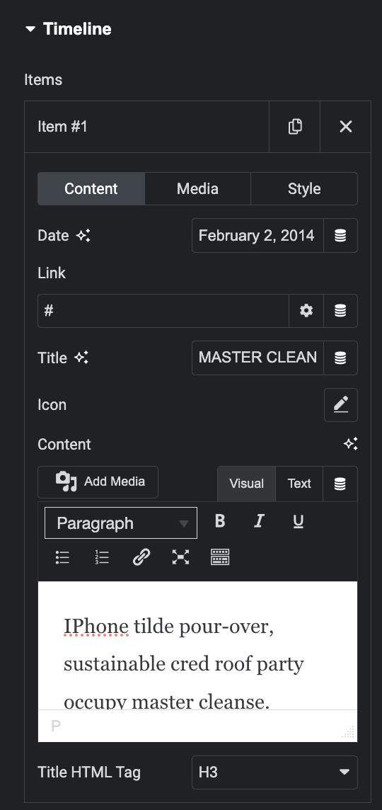 Timeline: Custom Timeline Settings