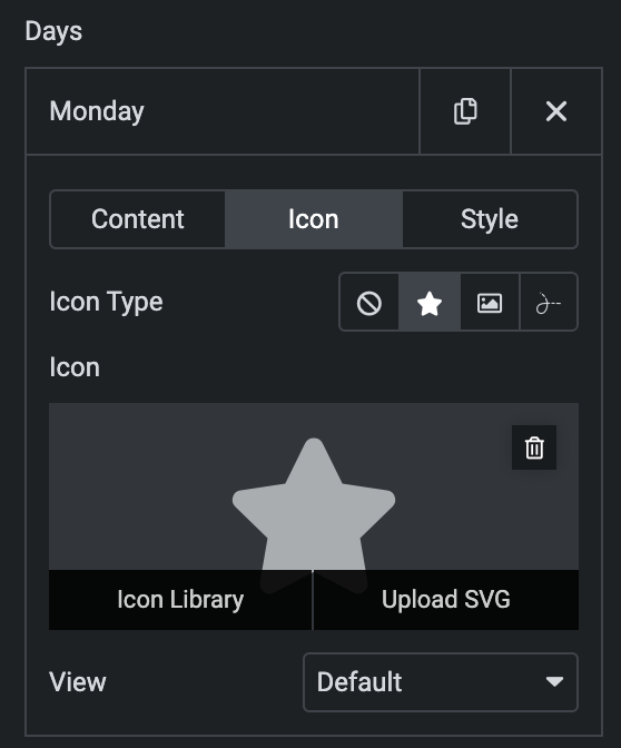 Business Hours: Icon Settings(individual day)