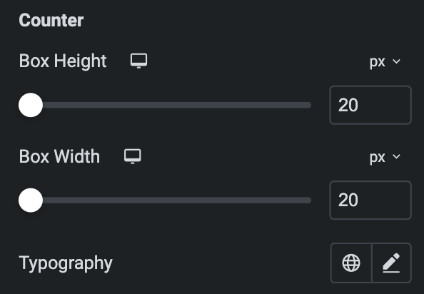 Advanced List: Counter Style Settings