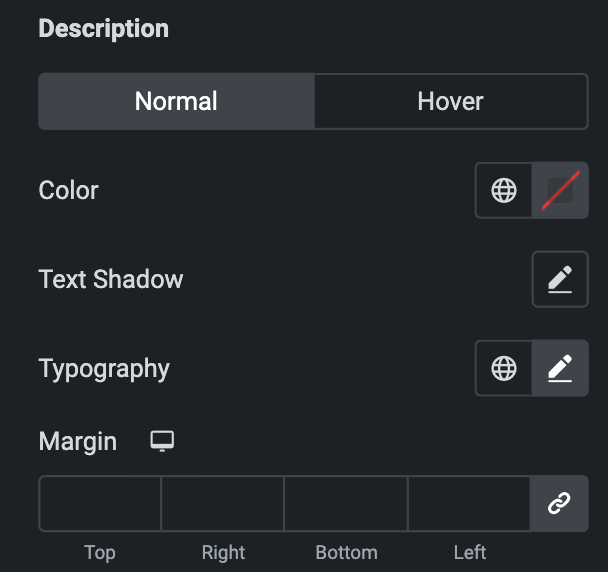 Advanced List: Description Style Settings