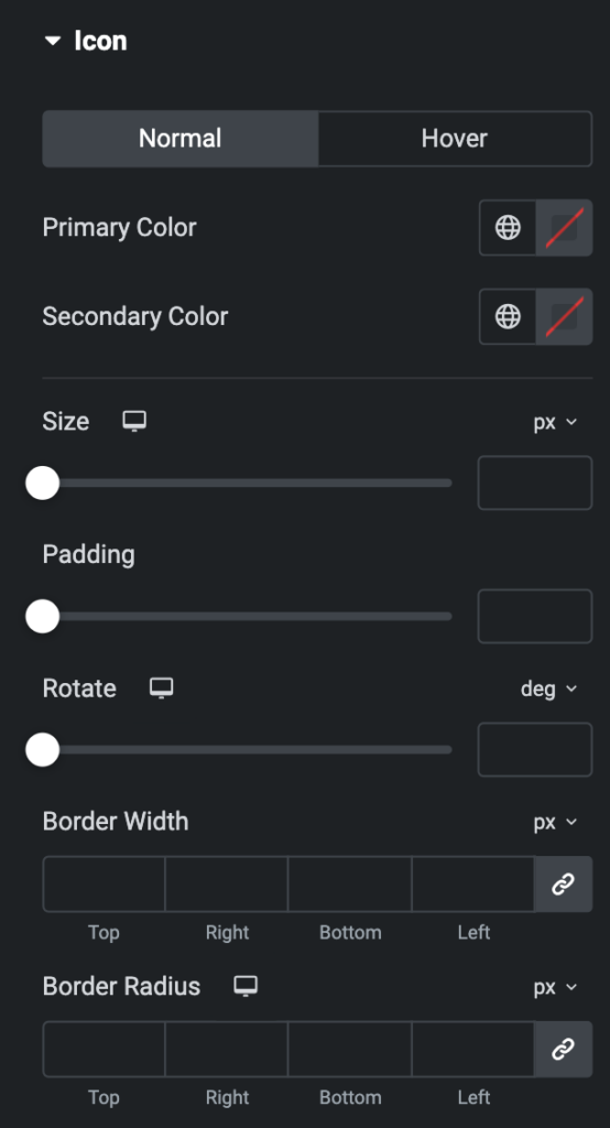 Advanced List: Icon Style Settings