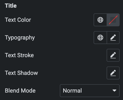 Image Accordion: Title Style Settings