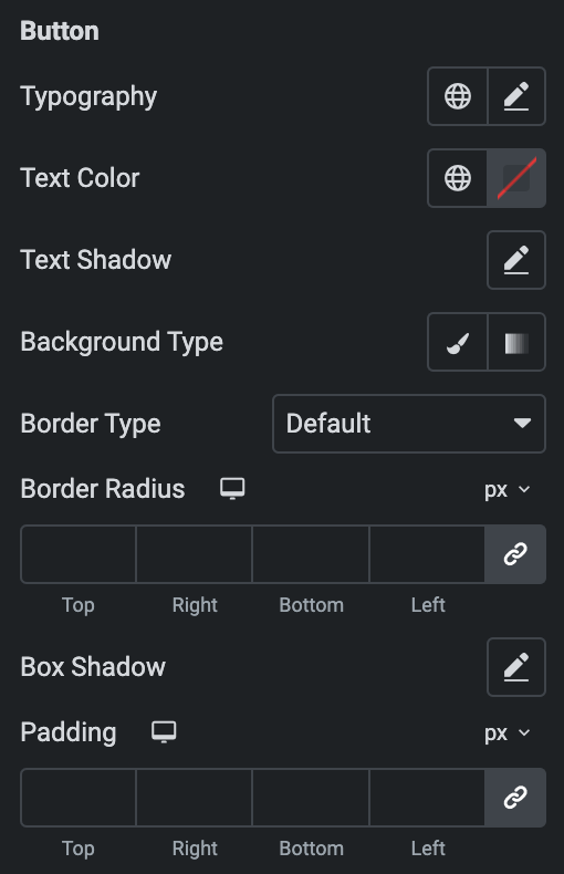 Image Accordion: Button Style Settings(Normal)