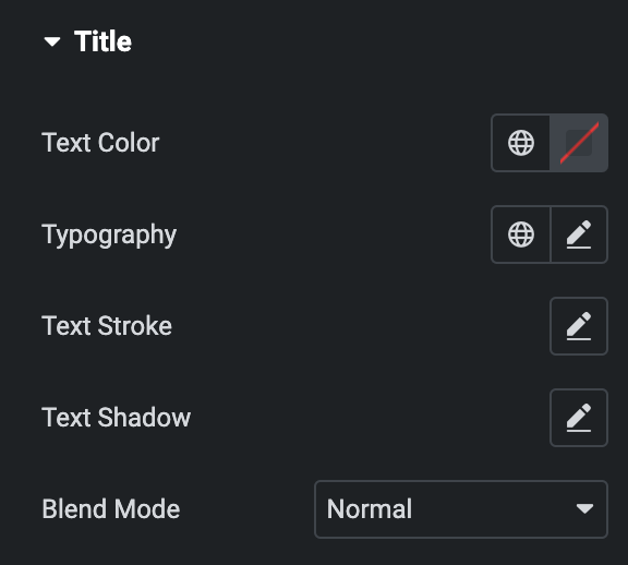 Image Accordion: Title Style Settings