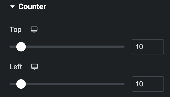 Image Accordion: Counter Style Settings