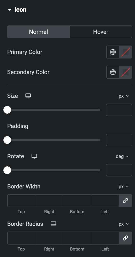 Image Accordion: Icon Style Settings