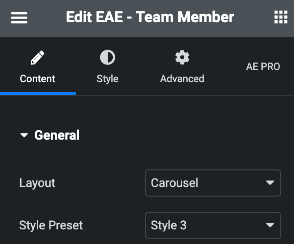 Team Member: Content Settings
