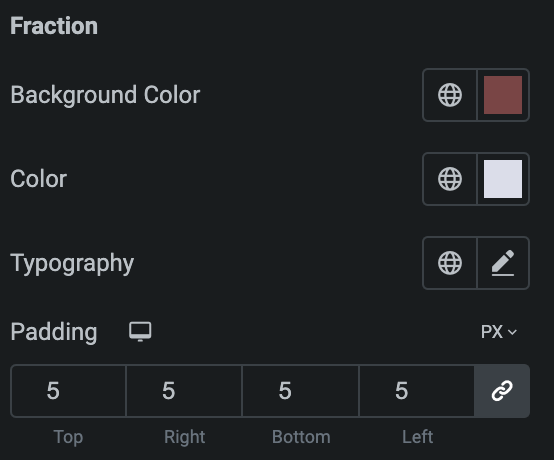Team Member: Fraction Pagination Type Style Settings
