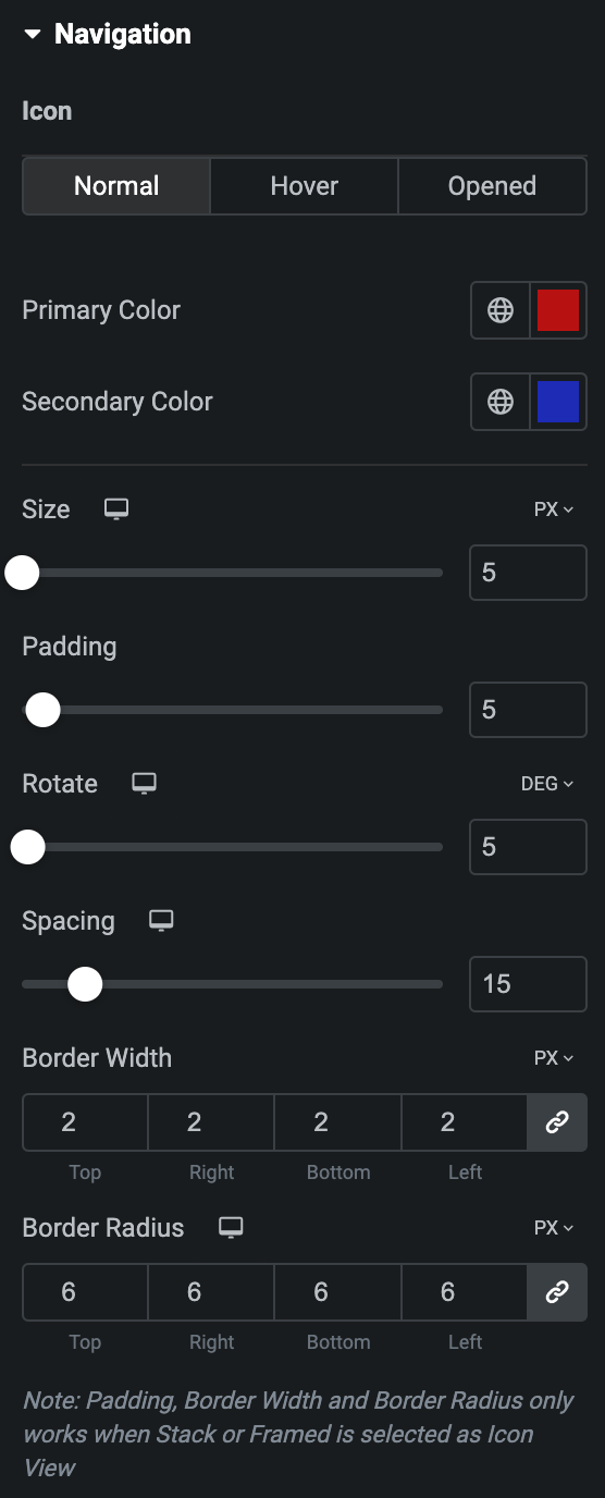 FAQ: Navigation Icon Style Settings