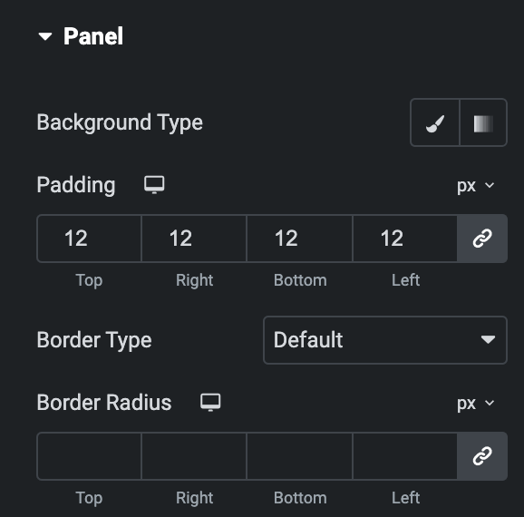 Image Accordion: Panel Style Settings