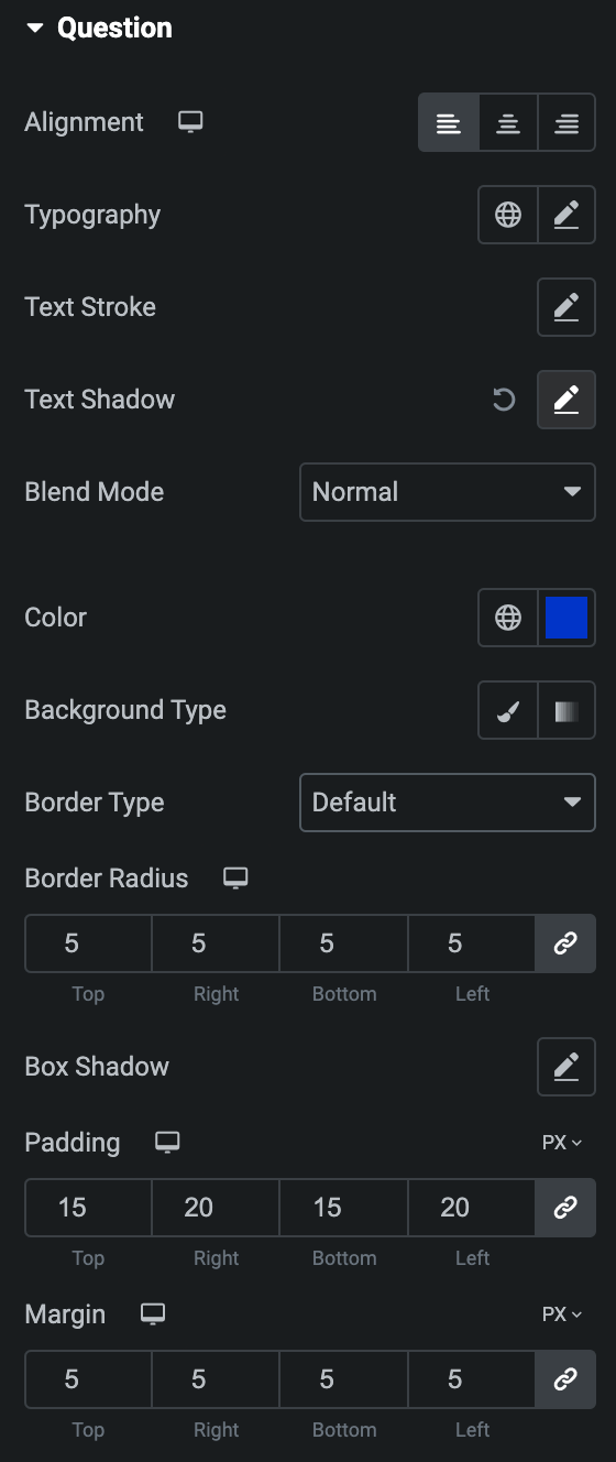 FAQ: Question Style Settings