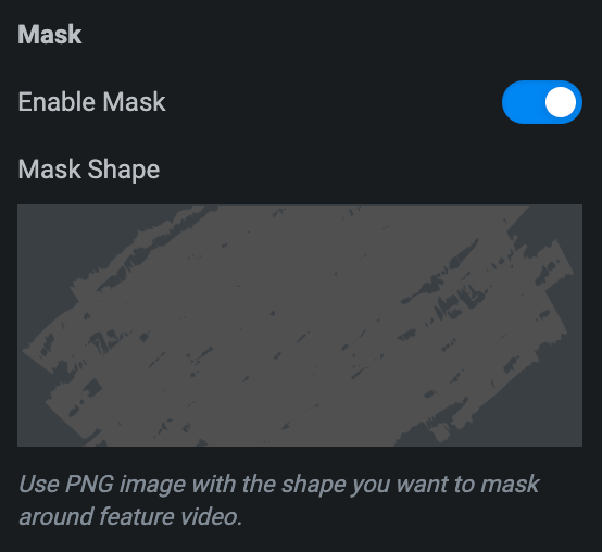 Video Box: Mask Settings