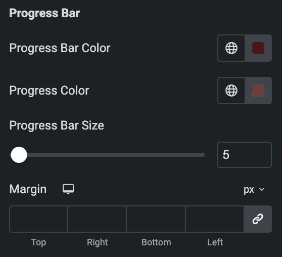 Team Member: Progress Bar Pagination Type Style Settings
